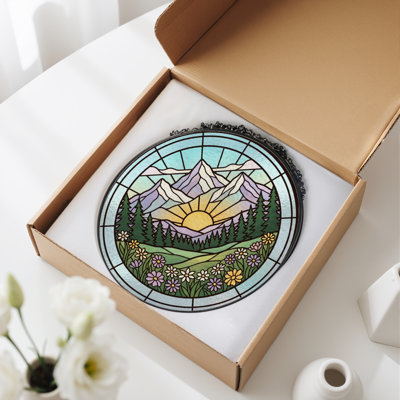 Vitrail Mountain Sunrise H 12 po