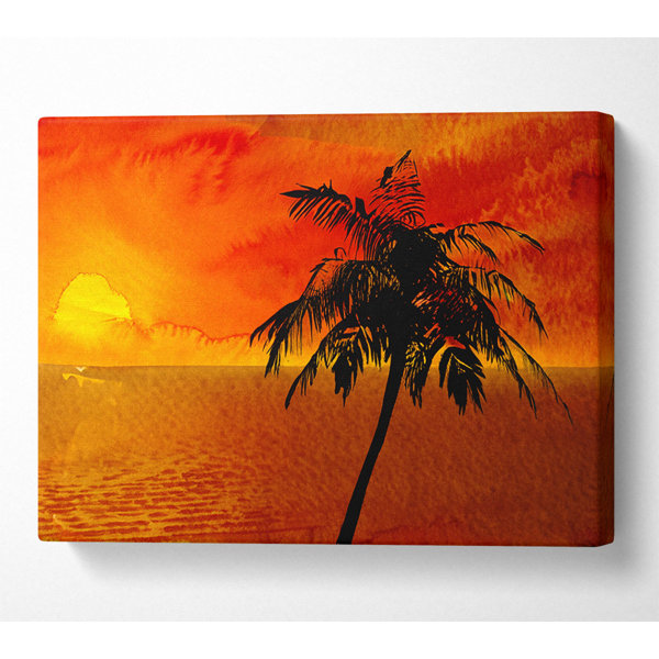 Bay Isle Home Palm Tree Ocean Sun - Wrapped Canvas Print | Wayfair.co.uk