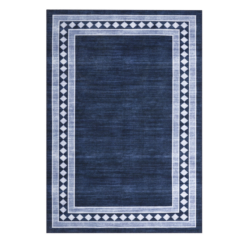 Machine Washable Rug Modern Geometric Hallway Rug With Rubber Backing Low Pile Indoor Carpet for Entrance Kitchen Bedroom