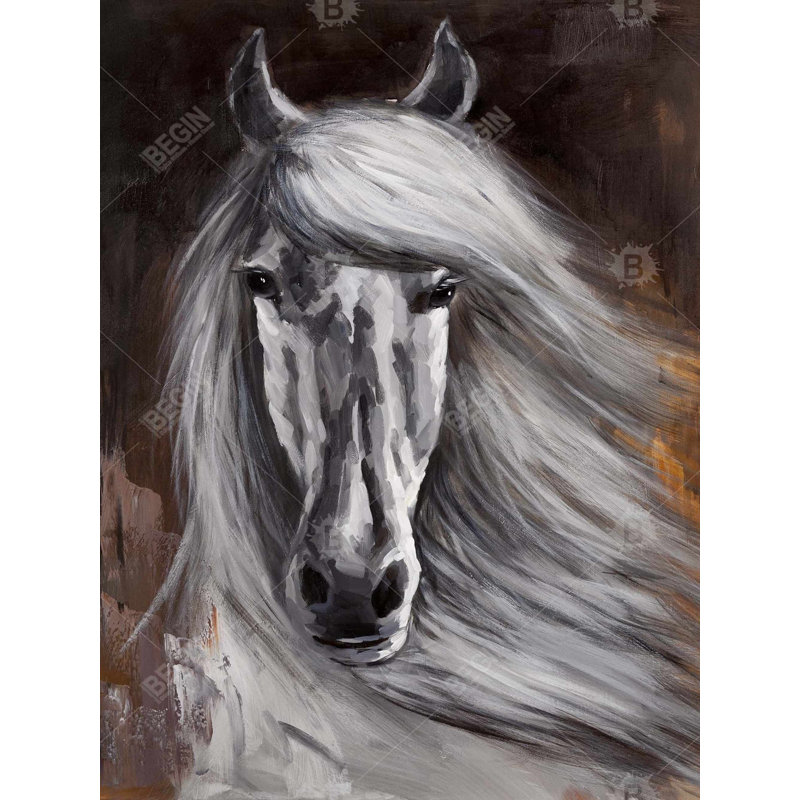 Sateen Duvet Cover, Twin Duvet, White Proud White Horse