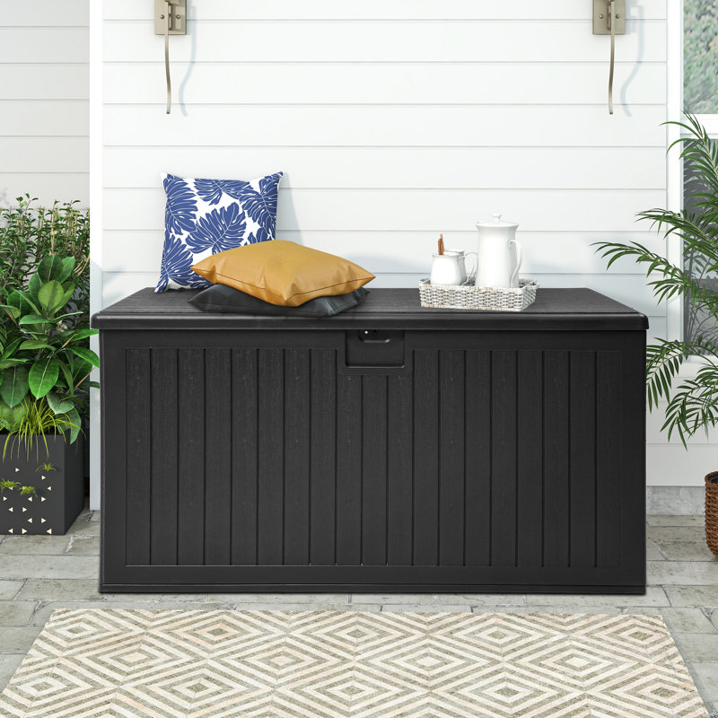 Balconera 62.20'' W 230 Gallons Water Resistant Resin Lockable Deck Box, Black