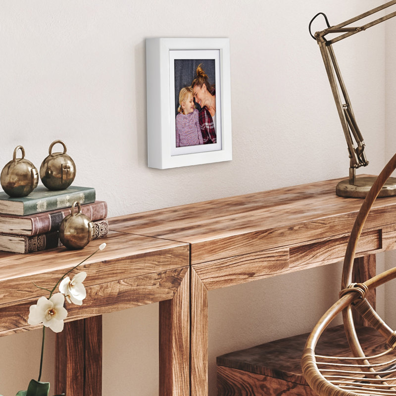 Americanflat Gallery-Style Deep Moulding Picture Frame with Mat to Secure Artwork, Prints, and Photos, 6.1" W x 8.07" H