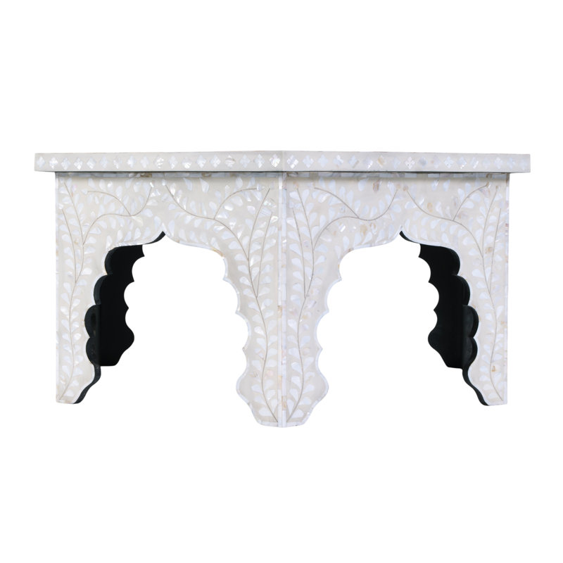 Marjorie 40.5 in W Hexagon Mother of Pearl Coffee Table