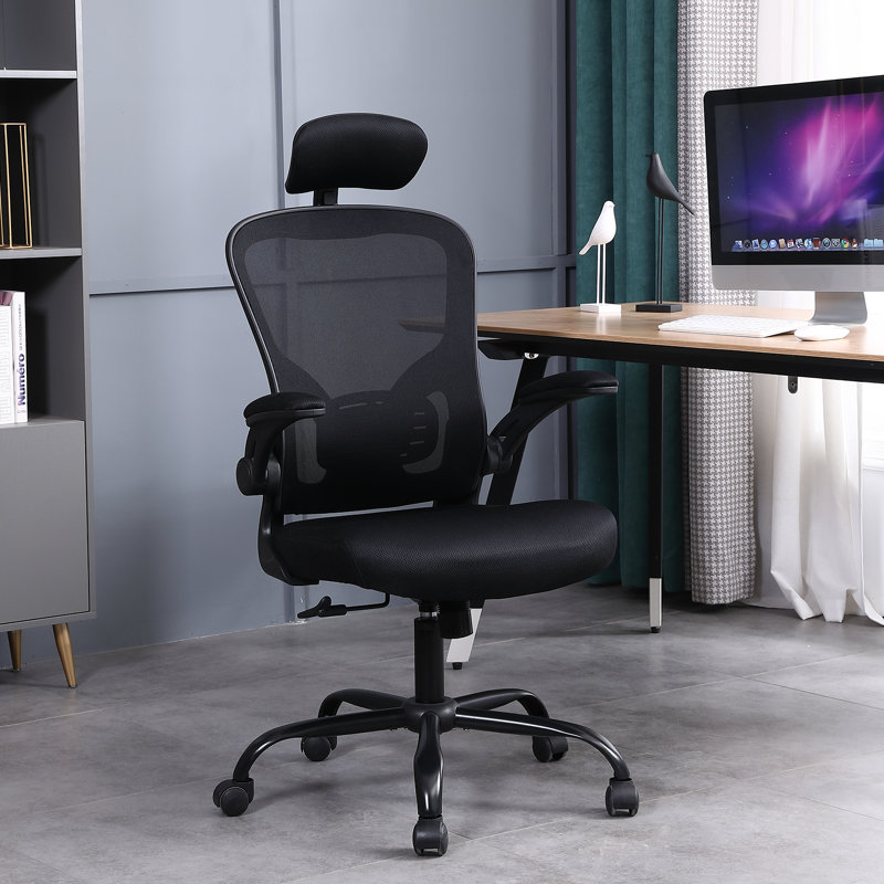 Izelle Ergonomic Desk Chair Home Office Chair Mesh Task Chair With Flip-up Armrest