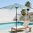 9FT UMBRELLA WITH LIGHT Blue and Stripes-966115994