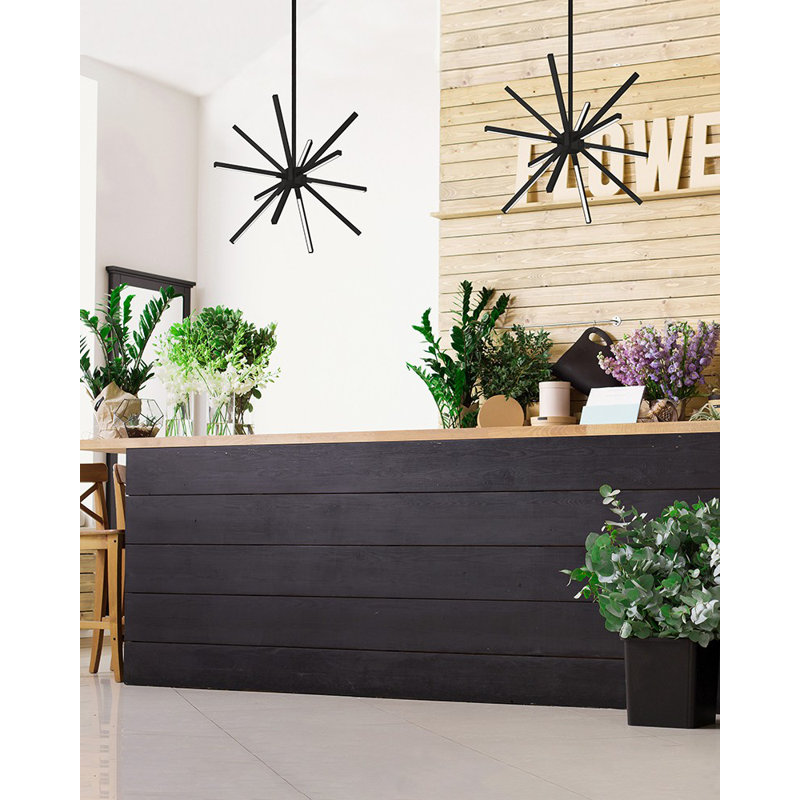 Sirius 13 - Light LED Chandelier, Black, 15.75" H x 20" W x 20" D