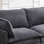 Velours gris foncé 2 - Confortable avec mousse et rembourrage à ressorts ensachés-17027046