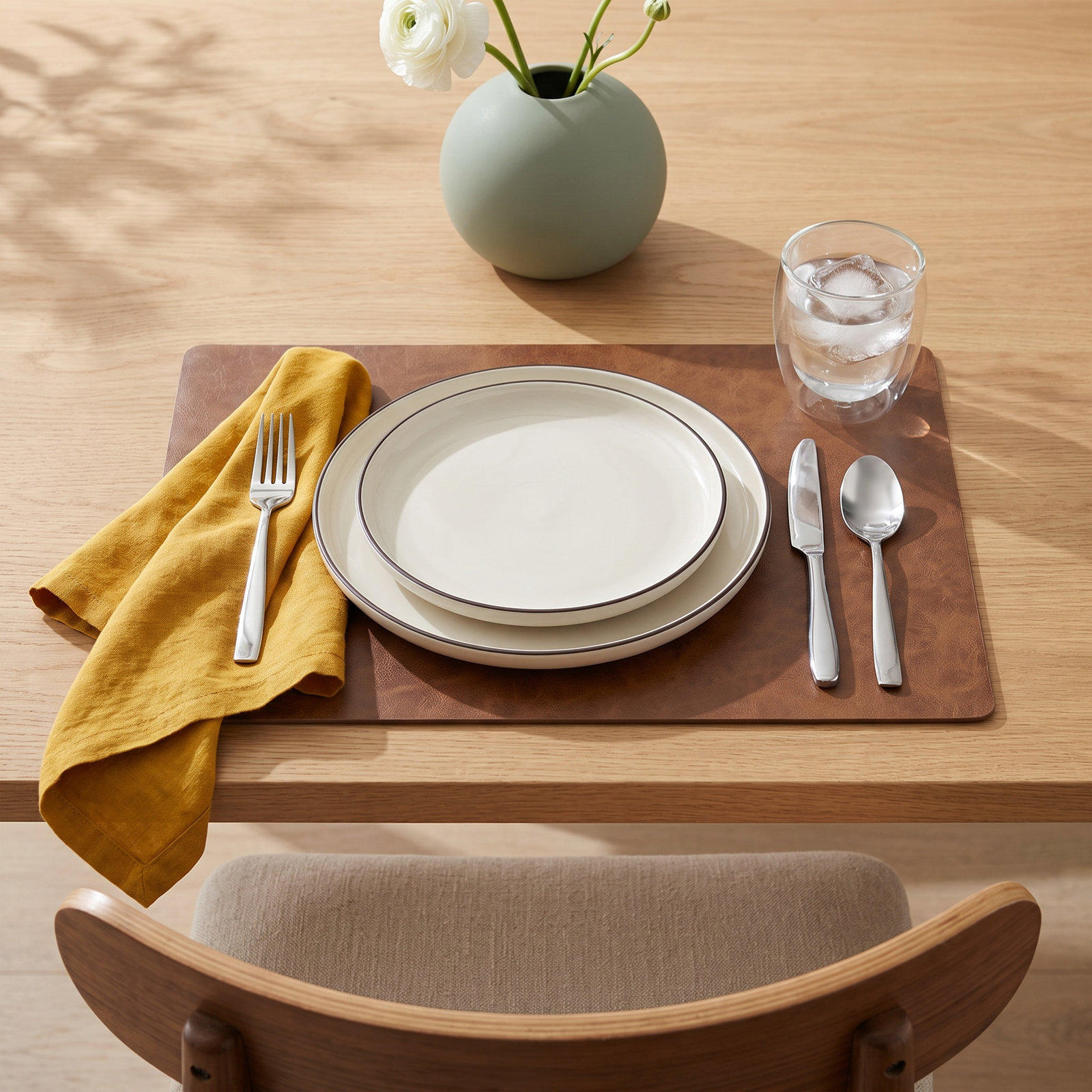 Reversible Vinyl Placemat, Brown