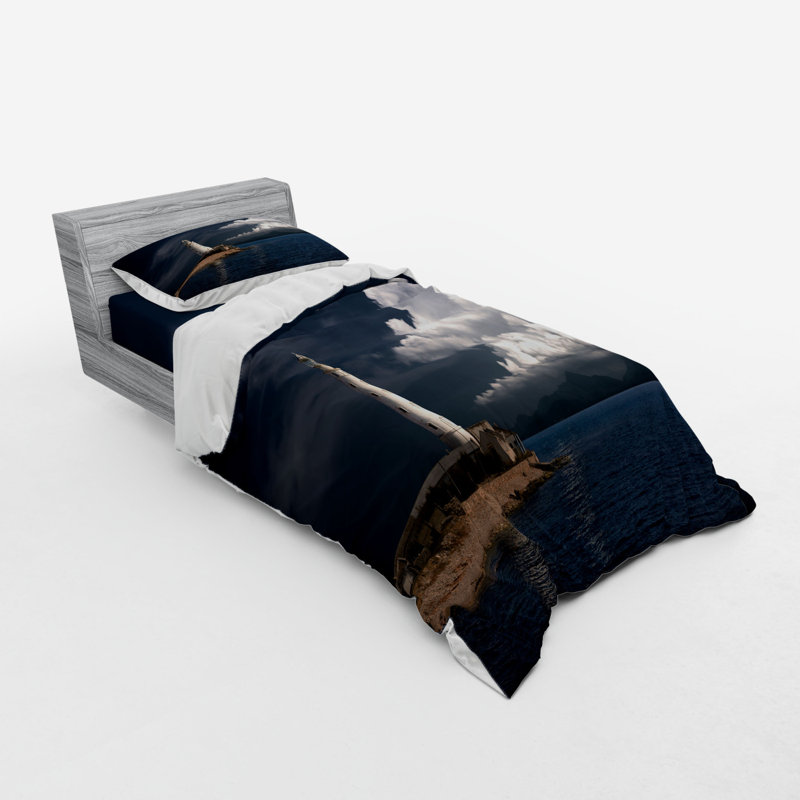 Lighthouse Coastal Polyester Duvet Cover, Twin Duvet Cover + 2 Additional Pieces