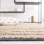 Tapis bleu pâle / naturel en jute et coton à tissage plat Ifeoluwapo-28554200