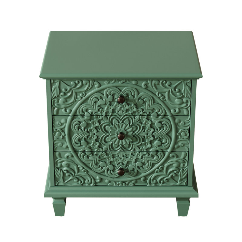 Table de chevet 20 tiroirs l 20,5 po, Vert