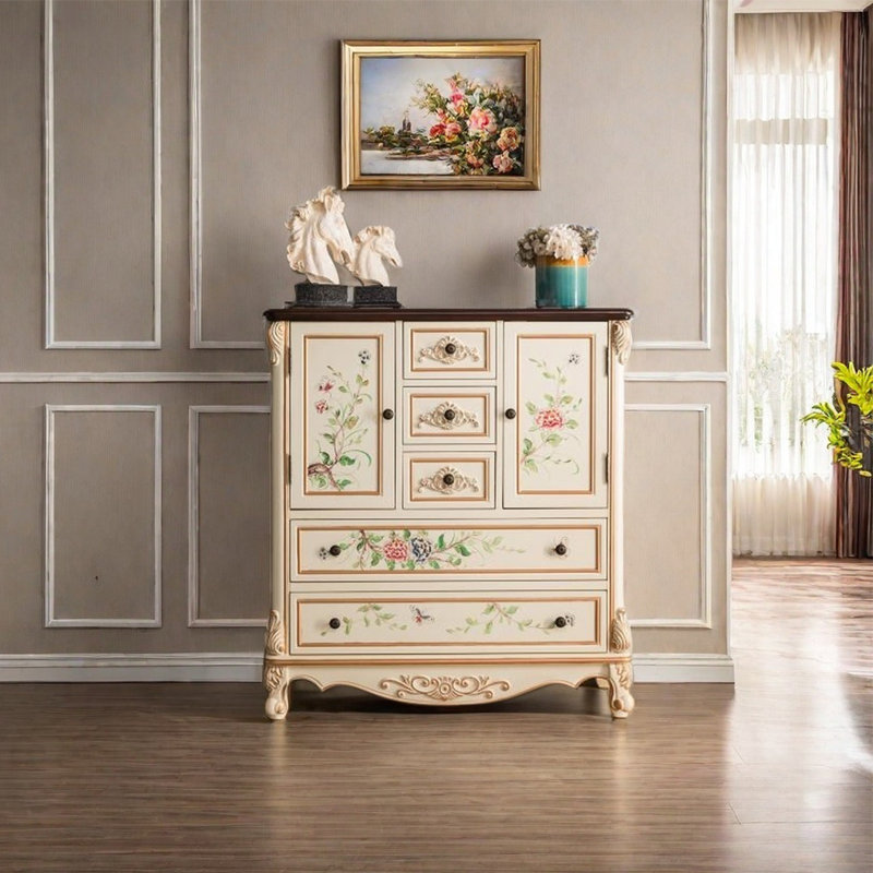 Armoire décorative rétro multifonctionnelle peinte
