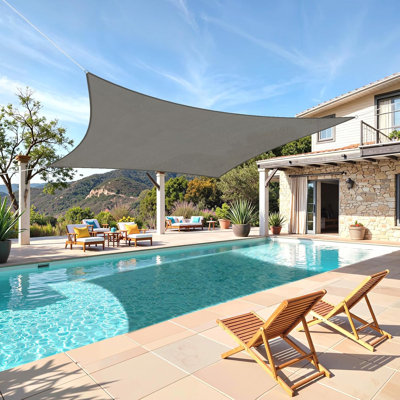 Voile d'ombrage rectangulaire en forme de pare-soleil - 8 pi x 10 pi, blocage UV 95%, pare-soleil en PEHD pour patio extérieur, cour, terrasse