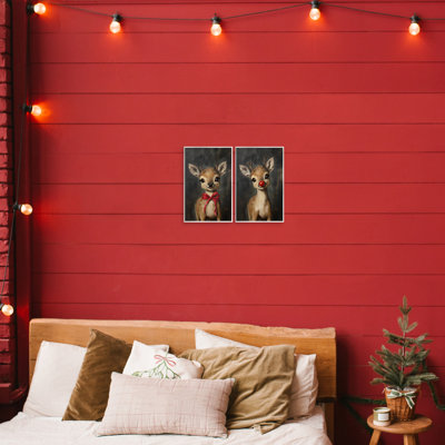 Ensemble de 2 plaques murales Baby Reindeer