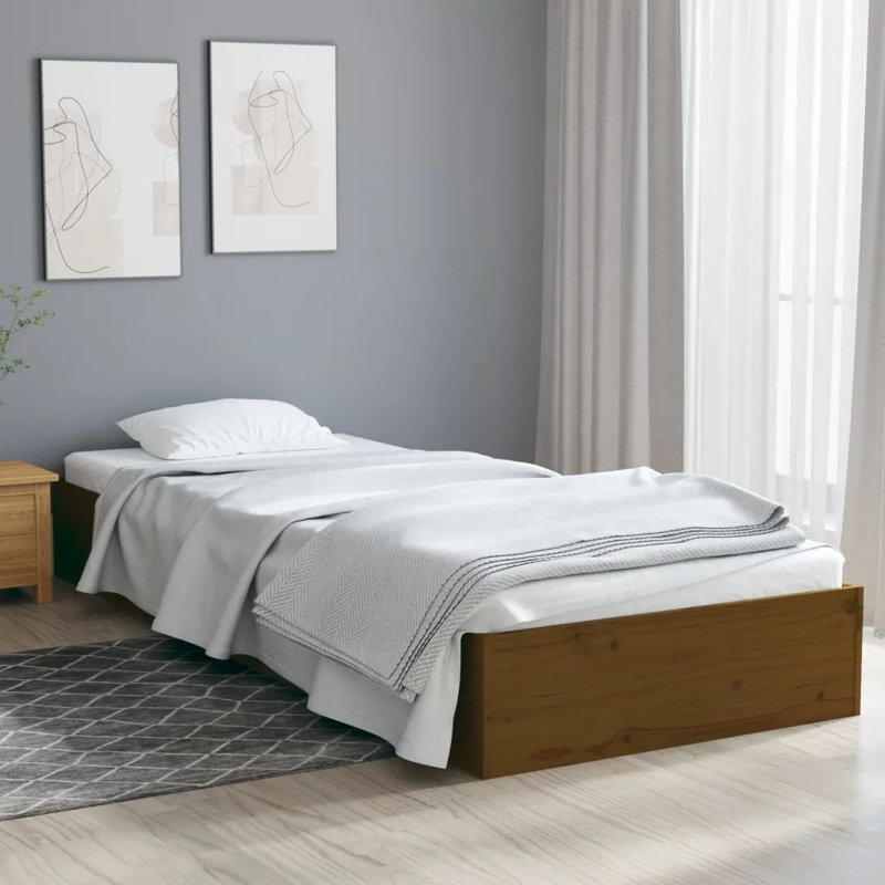 Bed Frame Solid Wood, natural, Single (3')