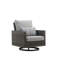 Chaise de patio en osier et en tissu Carlisa avec 2 coussins décoratifs, gris