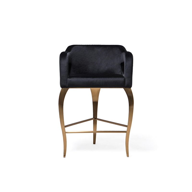 Tabouret de bar Michalis, Noir