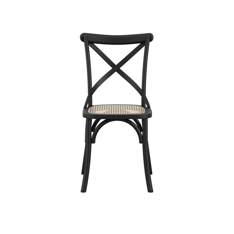 Alja 46cm H Cross Back Side Chair, Black