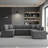 4-Piece U-Shaped Upholstered Sectional-2101089203