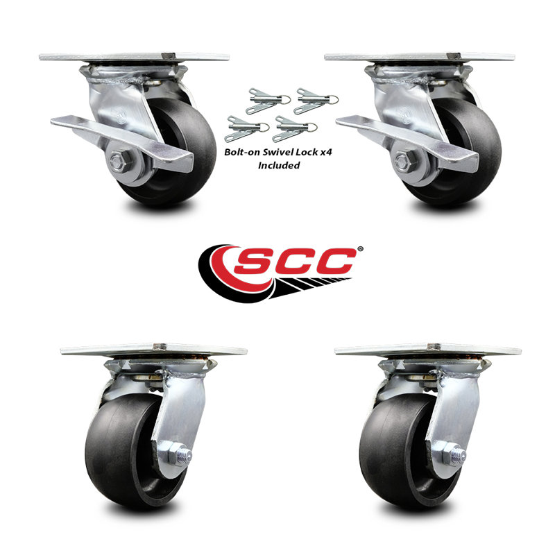 4 Piece Glass Filled Nylon Caster Set