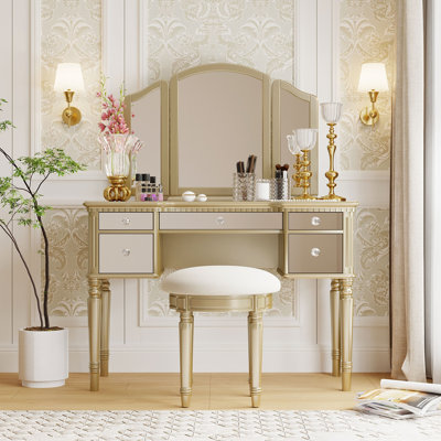 Commode 5 tiroirs avec miroir Irra