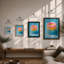 Stacked Pool Rings Modern - Framed Print-2028079208-2028079127