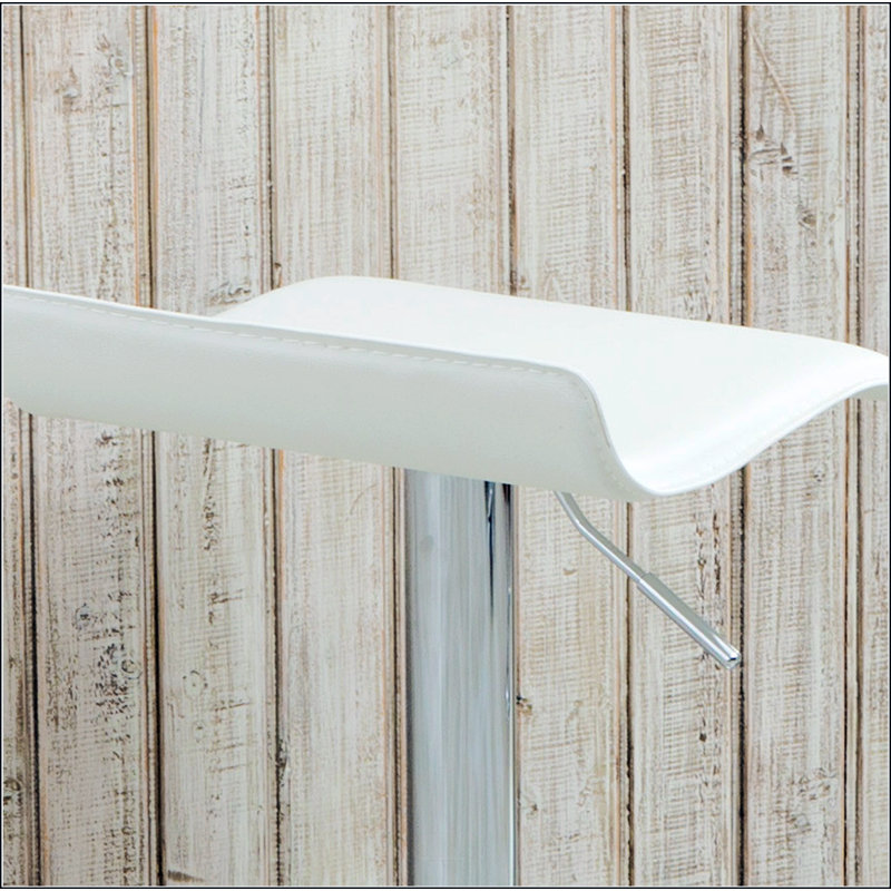 Tabourets pivotants ajustables Contemporary Chrome, Blanc