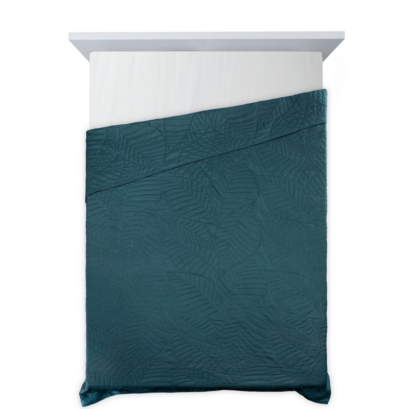 Renken Geometric Shapes Bedspread, W170 x L210cm, Dark Turquoise