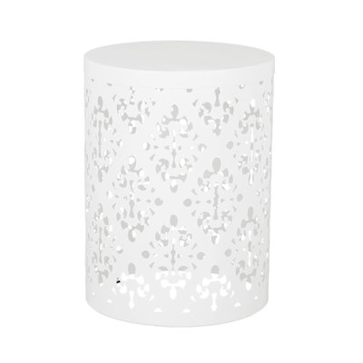 Faliha Powder-Coated Iron Cut Round Side Table