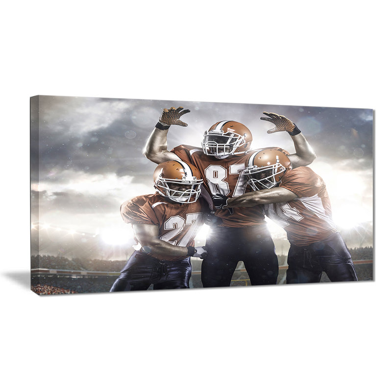 «American Footballer in Action», impression sur toile, H 8 po x l 12 po x P 1 po