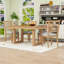 Ensemble de table de salle à manger 5 pièces, table de salle à manger extensible avec rallonge amovible et chaises rembourrées-1289611542