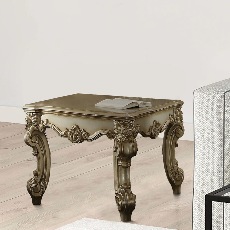 Square End Table, 26" H x 26" W x 26" D, Gold