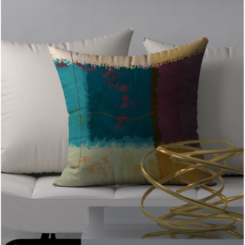 Abstract Throw Pillow, 18" H x 18" W