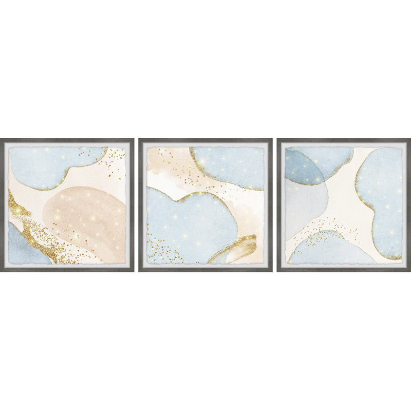 Abandoned Coast by Marmont Hill - 3 Piece Single Picture Frame Painting Set, 81cm H x 81cm W x 3.81cm D