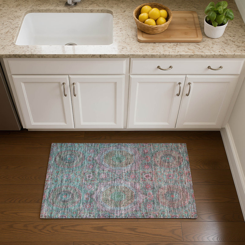 Premium Machine Washable Tara AMF1923 Panels Rug, Rectangle 1'8" x 2'6"