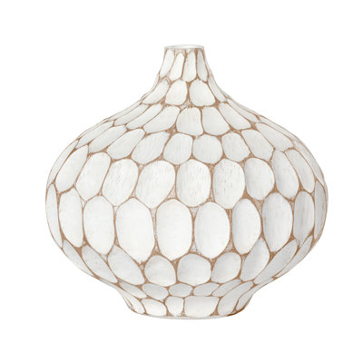  Jasamine 9" Textured Carved Pattern Table Vase