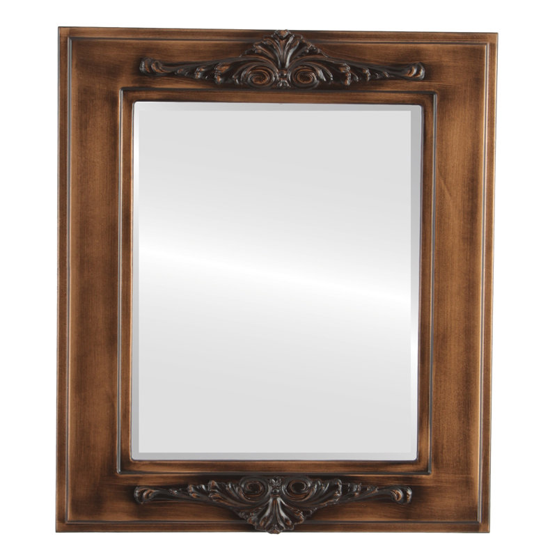 Miroir décoratif biseauté traditionnel Retiro, 29 po x 23 po, Coucher de soleil doré