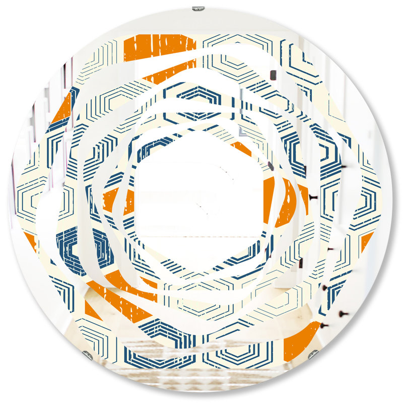 Miroir mural Whirl Coastal, H 31,5 po x l 31,5 po, Motif hexagonal tourbillon Ix