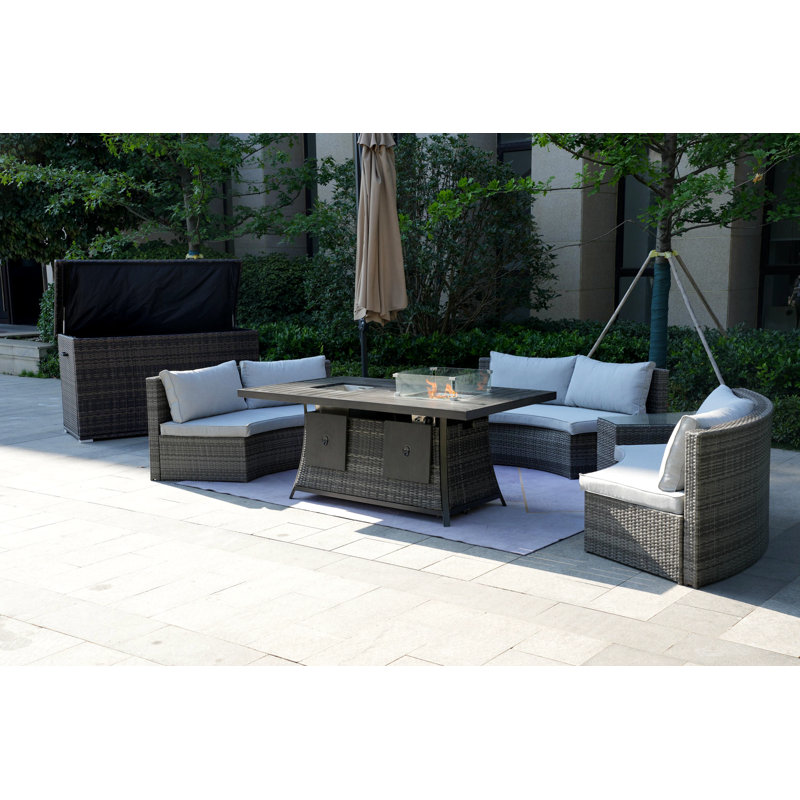 Aliaksey 6 - Person Patio Conversation Set with Cushions