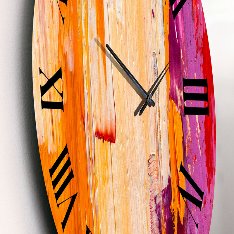 Grunge vert abstrait - horloge murale moderne, Petit