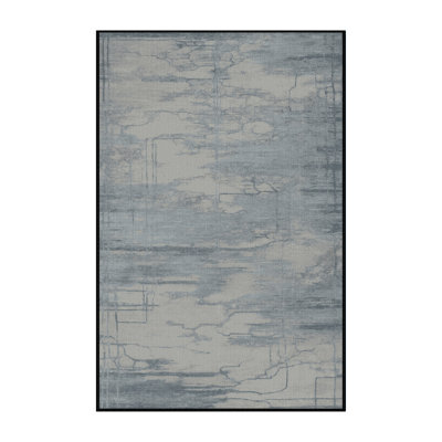Tapis abstrait gris lavable à la machine