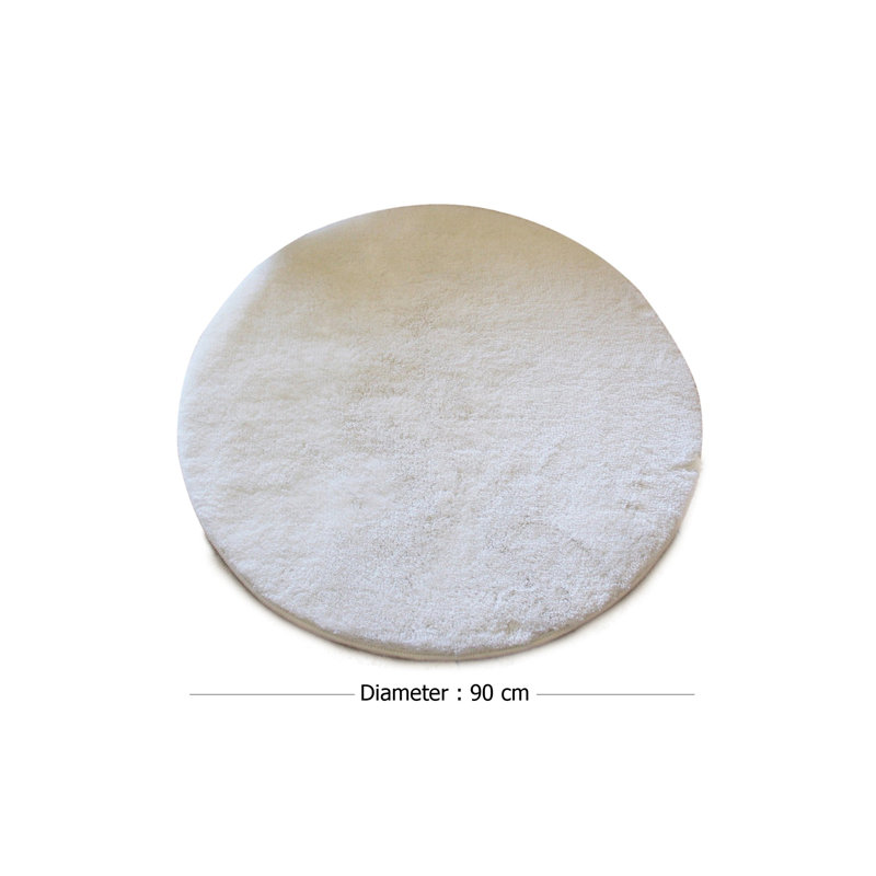 Tapis de bain en acrylique de qualité supérieure, 35,4 po de diamètre | 100% acrylique antibactérien, hauteur des poils de 0,7 à 1,2 po | Dessous antidérapant, lavable à la machine à 86 ° F | Doux, durable et élégant pour la sécurité et le co