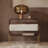Modern Lighted Brown Nightstand With Wireless Charging Station Acrylic Bedside Table