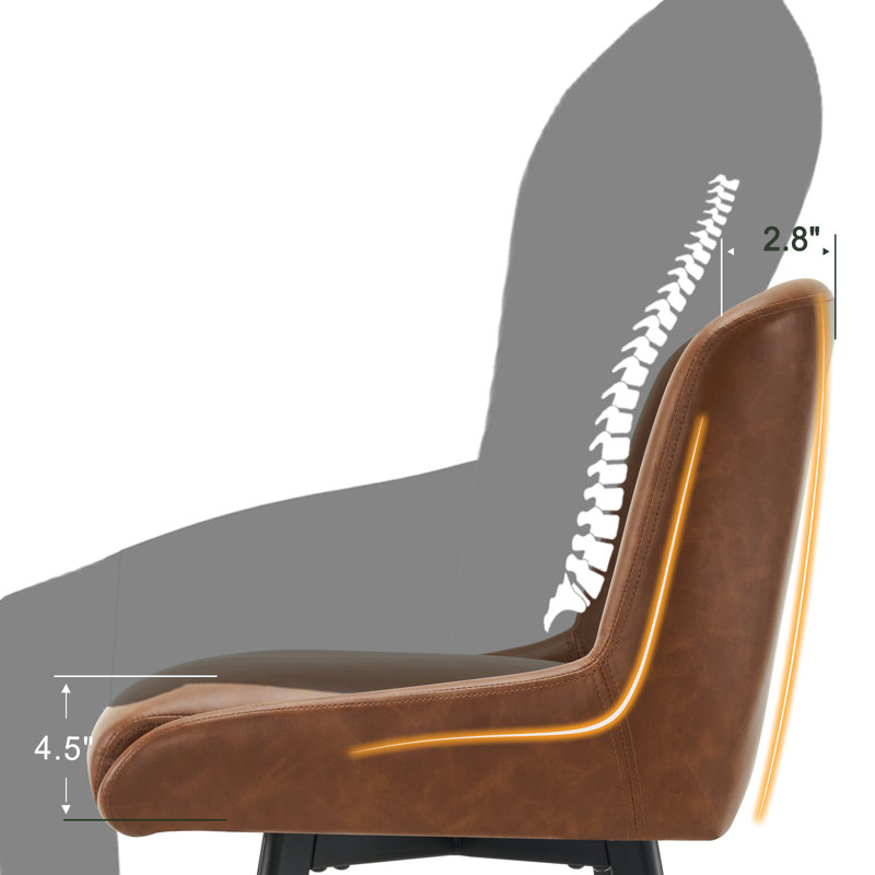 Brown 26"H Swivel Counter Height Bar Stools for Kitchen Island, Brown, Bar Stool = 26” Seat Height , 3