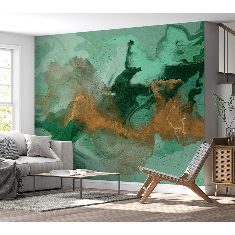 Peel & Stick Abstract Wall Mural - Malachite Play, 27" L x 38" W