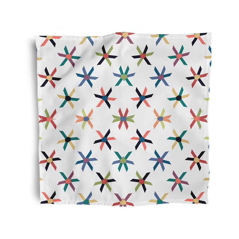 Chare Polyester Geometric Square Napkin, Navy