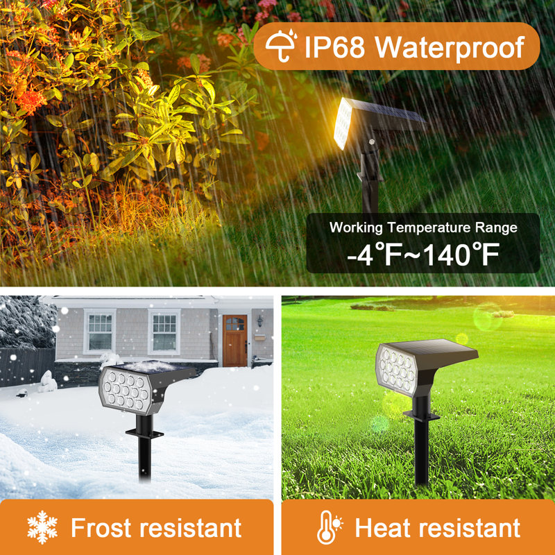 Éclairage solaire extérieur, paquet de 10, changement de couleur imperméable RVB IP65, projecteurs de paysage, 7 modes, du crépuscule à l'aube pour le jardin, la cour, le patio, l'allée