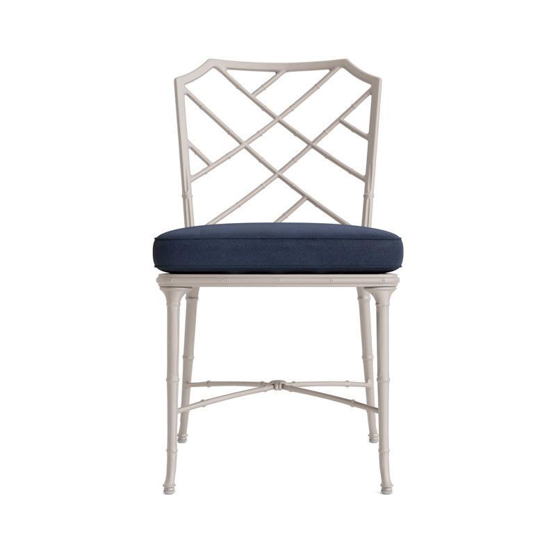 Outdoor Dining Side Chair, Navy, Fusion Neptune, Dove Smooth