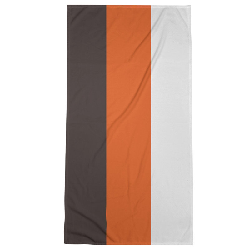 Bath Towel, Brown/Dark Orange/White