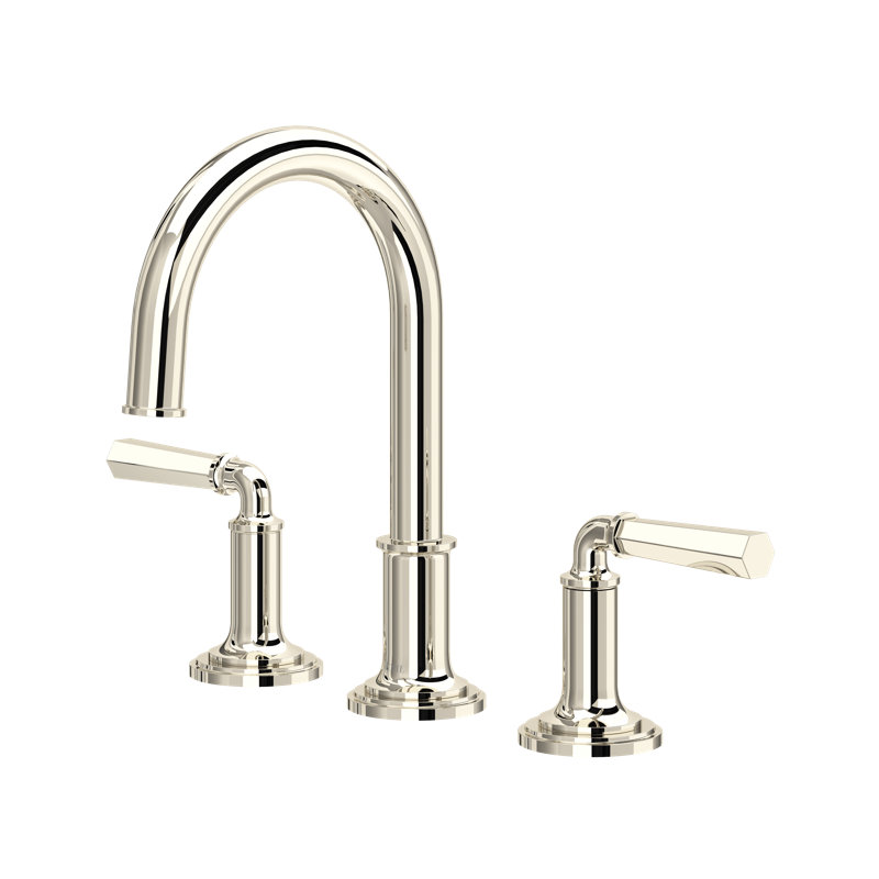 San Giovanni Widespread Lavatory Faucet With C-Spout, Polished Nickel